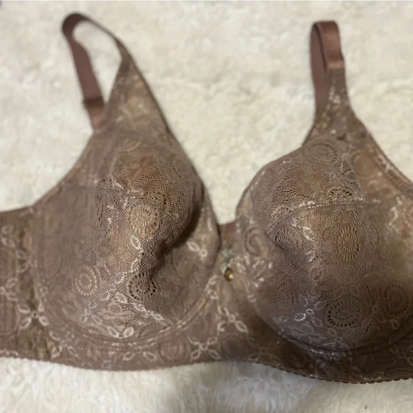 Full figure sexy lace bra with jewel emblem design size 95E (42DD) color: Cocoa - Picture 5 of 17
